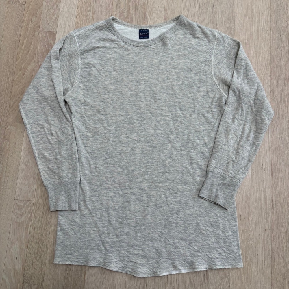 Duofold Thermal Shirt Mens XL Gray Excellent Made in USA Long Sleeve Base Layer